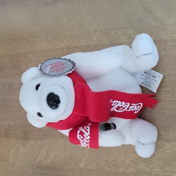 Coca Cola Other - 1998 Coca-Cola Polar Bear in Red Scarf Beanie Plush